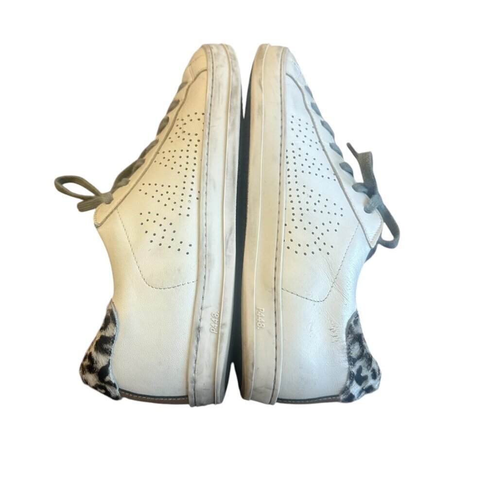 P448 Jack White Sneakers Tennis Shoes Animal Print Silver Size 38 7.5 Women's - Picture 9 of 13